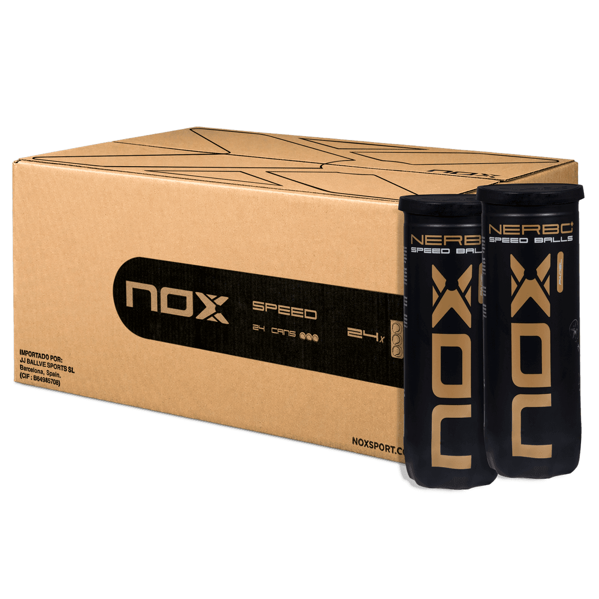Nox Cajón 24 botes de 3 pelotas de pádel NERBO+ SPEED